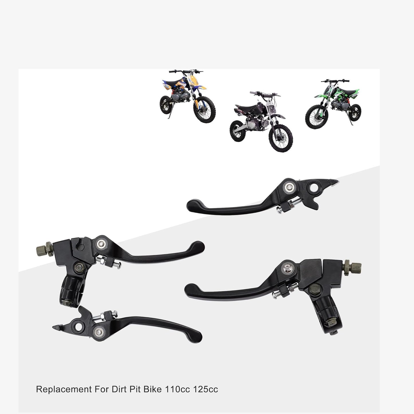 GOOFIT 7/8" Handlebar Folding Left and Right Clutch Brake Lever with Red Hand Grips Replacement for RFZ CRF KLX TTR 125cc Thumpstar 50cc 70cc 110cc 150cc Pit Dirt Bike Motorcycle