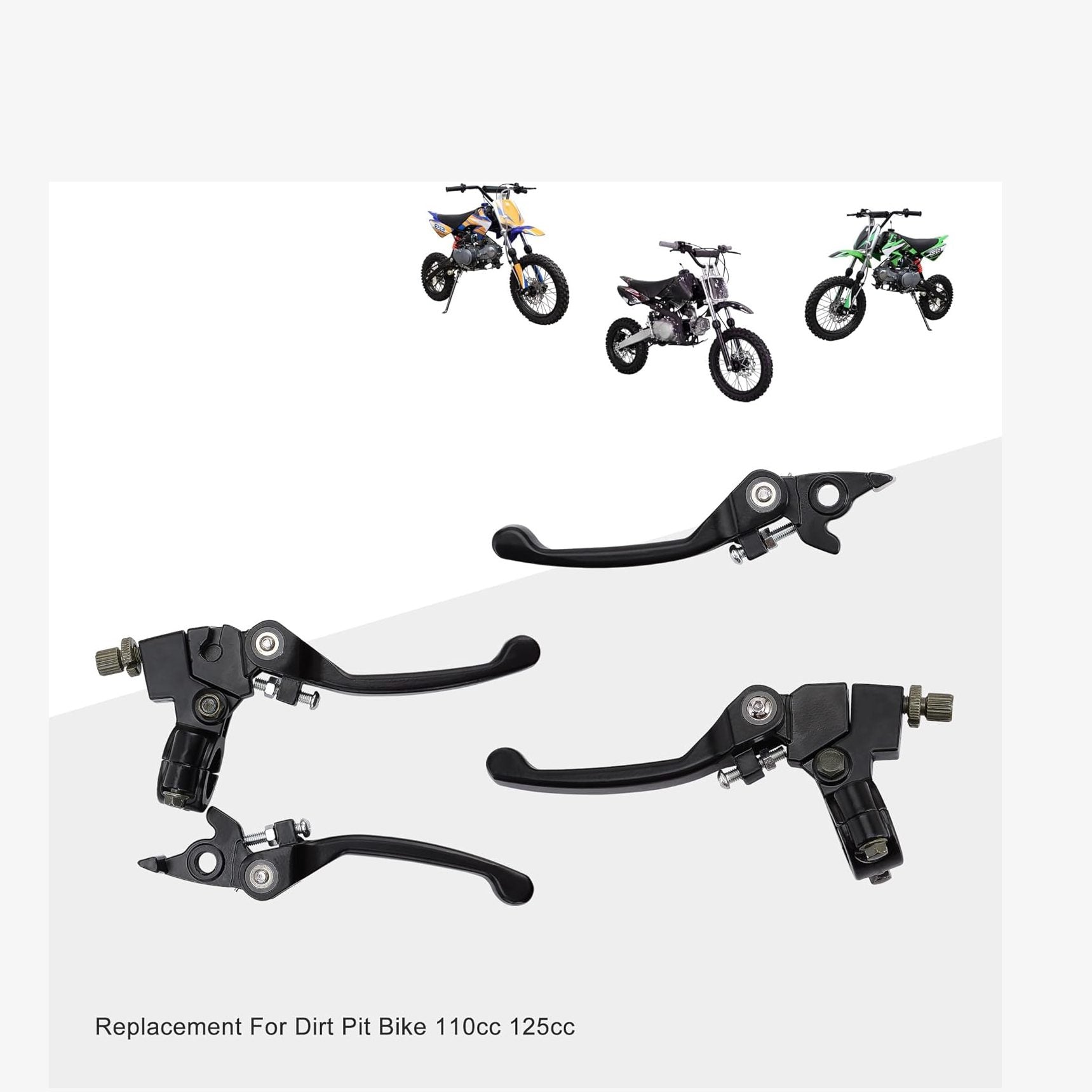 GOOFIT 7/8" Handlebar Folding Left and Right Clutch Brake Lever with Red Hand Grips Replacement for RFZ CRF KLX TTR 125cc Thumpstar 50cc 70cc 110cc 150cc Pit Dirt Bike Motorcycle