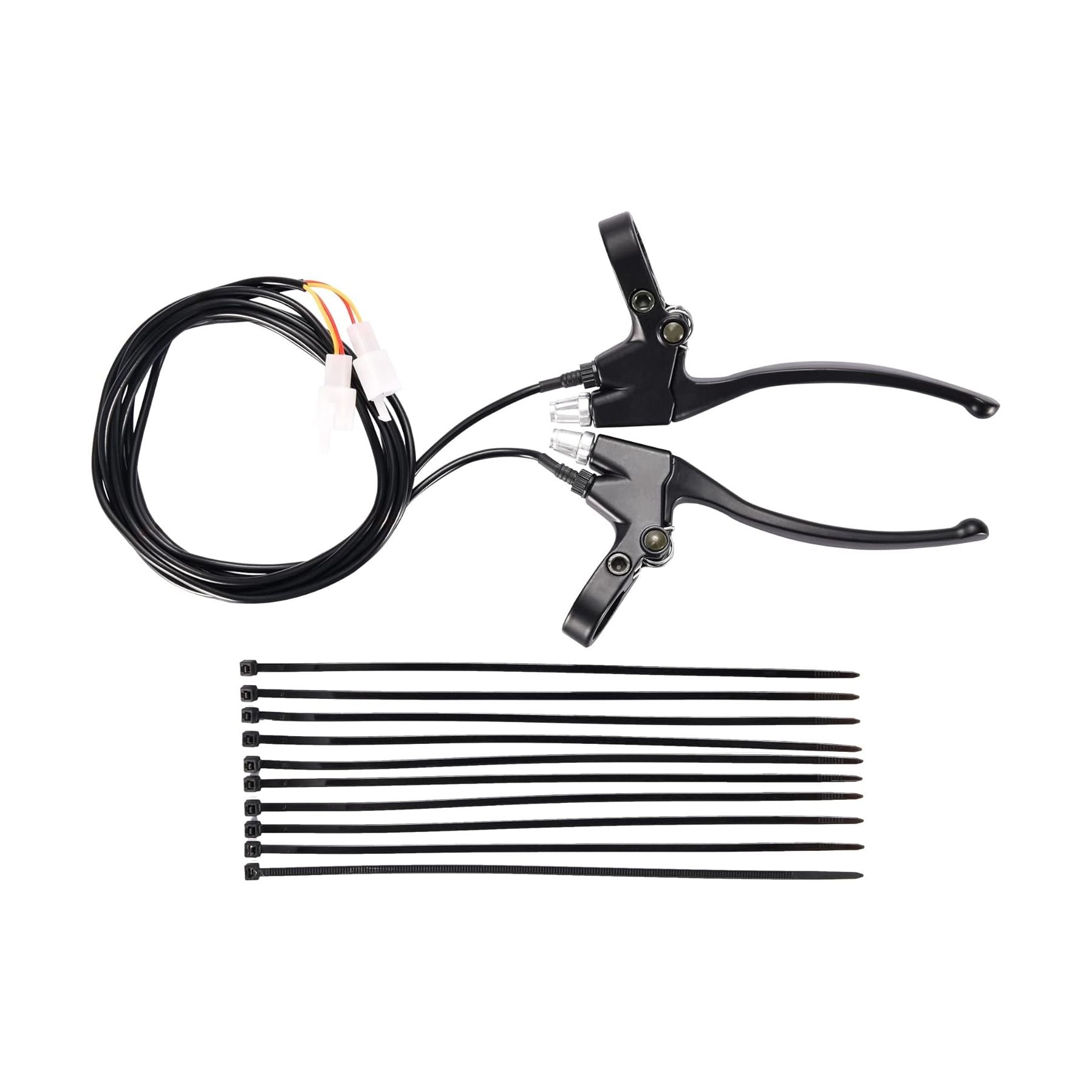 GOOFIT 7/8" 22mm 2 Wires Left&Right Handlebar Brake Lever with Ten Ties Replacement for Electric Mini Bike Mountain Bike Scooter