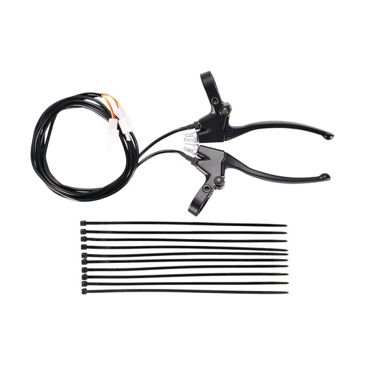 GOOFIT 7/8" 22mm 2 Wires Left&Right Handlebar Brake Lever with Ten Ties Replacement for Electric Mini Bike Mountain Bike Scooter