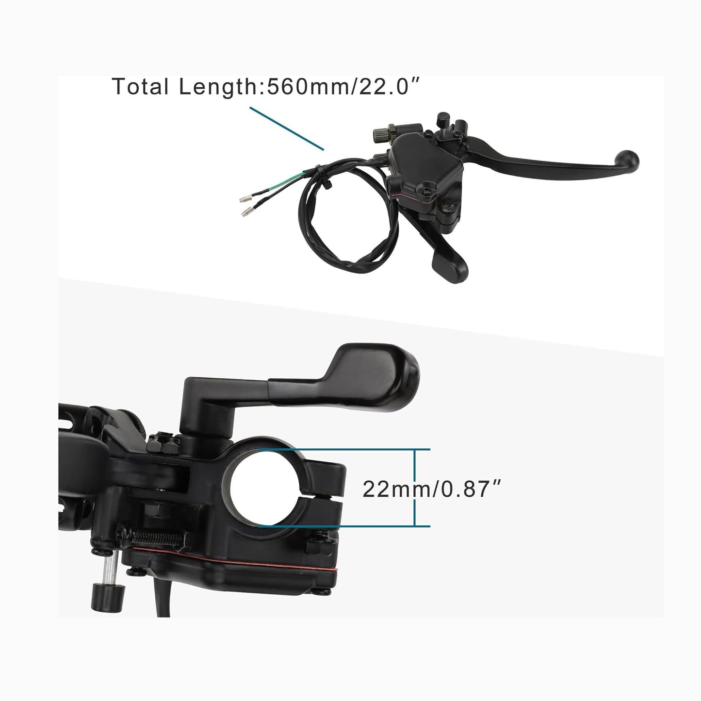 GOOFIT 7/8" 22mm Brake Handle Thumb Throttle with Dual Brake Lever Replacement for 50cc 90cc 110cc 150cc 250cc ATV Quad