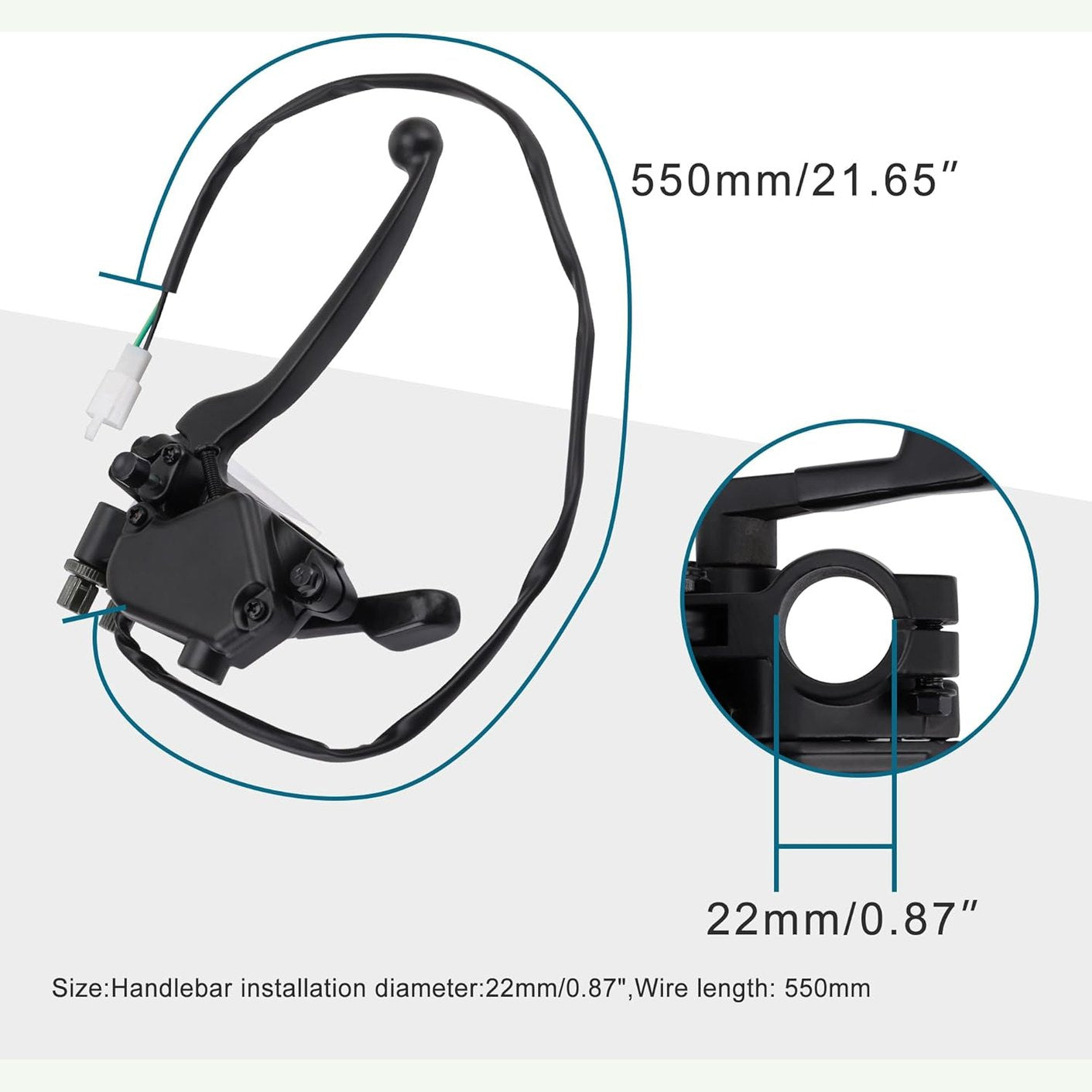 GOOFIT 7/8" 22mm Straight Handle Thumb Throttle with Dual Brake Lever Assembly Replacement for 50cc 70cc 90cc 110cc 125cc 150cc 250cc ATV Quad Roketa Taotao Sunl Kazuma Go Kart Pit Bike