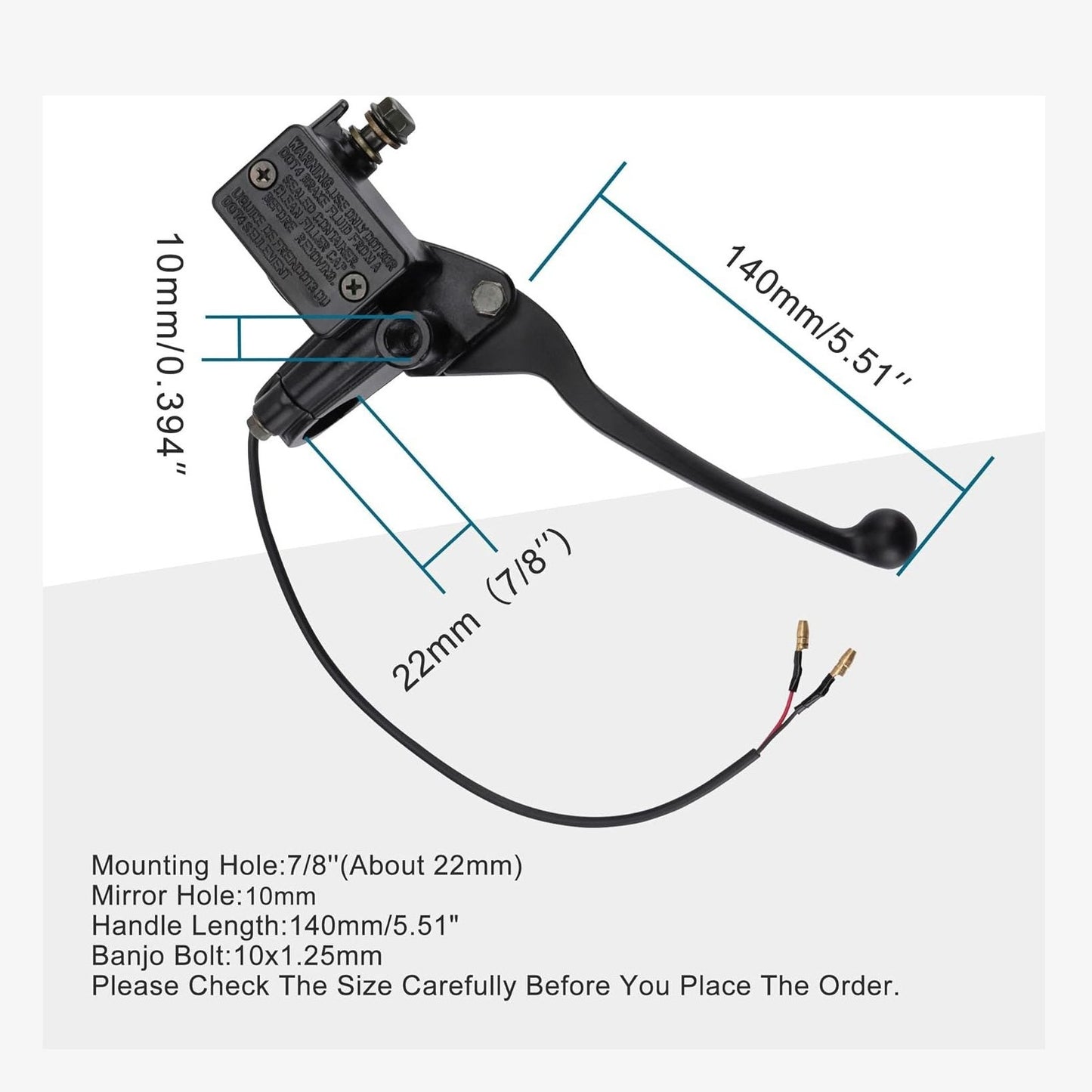 Brake Master Cylinder For 50cc - 250cc ATV Dirt Bike