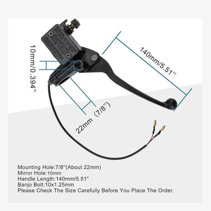 Brake Master Cylinder For 50cc - 250cc ATV Dirt Bike