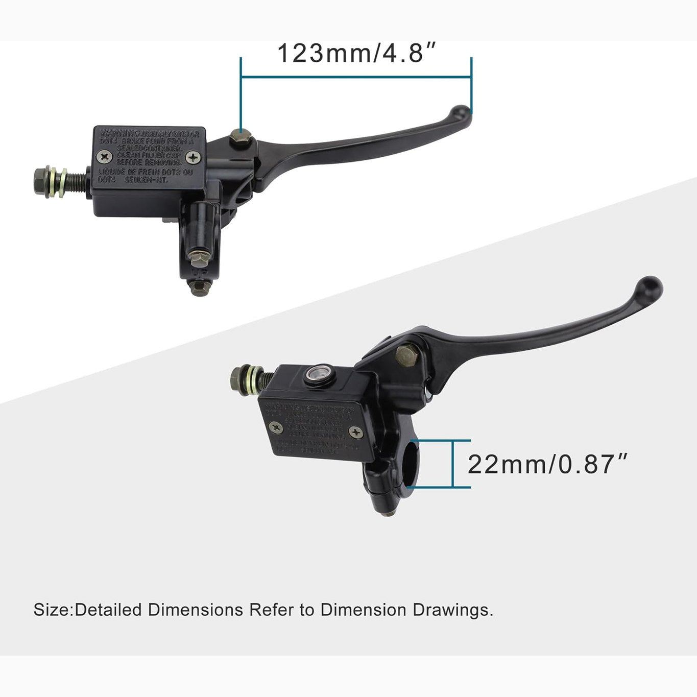 GOOFIT 7/8" Right Hydraulic Brake Master Cylinder Lever Replacement for GY6 50cc 125cc 150cc 250cc ATV Quad Mopeds Scooters