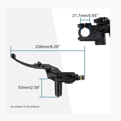 GOOFIT Hydraulic 7/8" 22mm Front Left Brake Master Cylinder Brake Lever Handle with Cable for 50cc 70cc 90cc 110cc 125cc 150cc Chinese ATV Quad