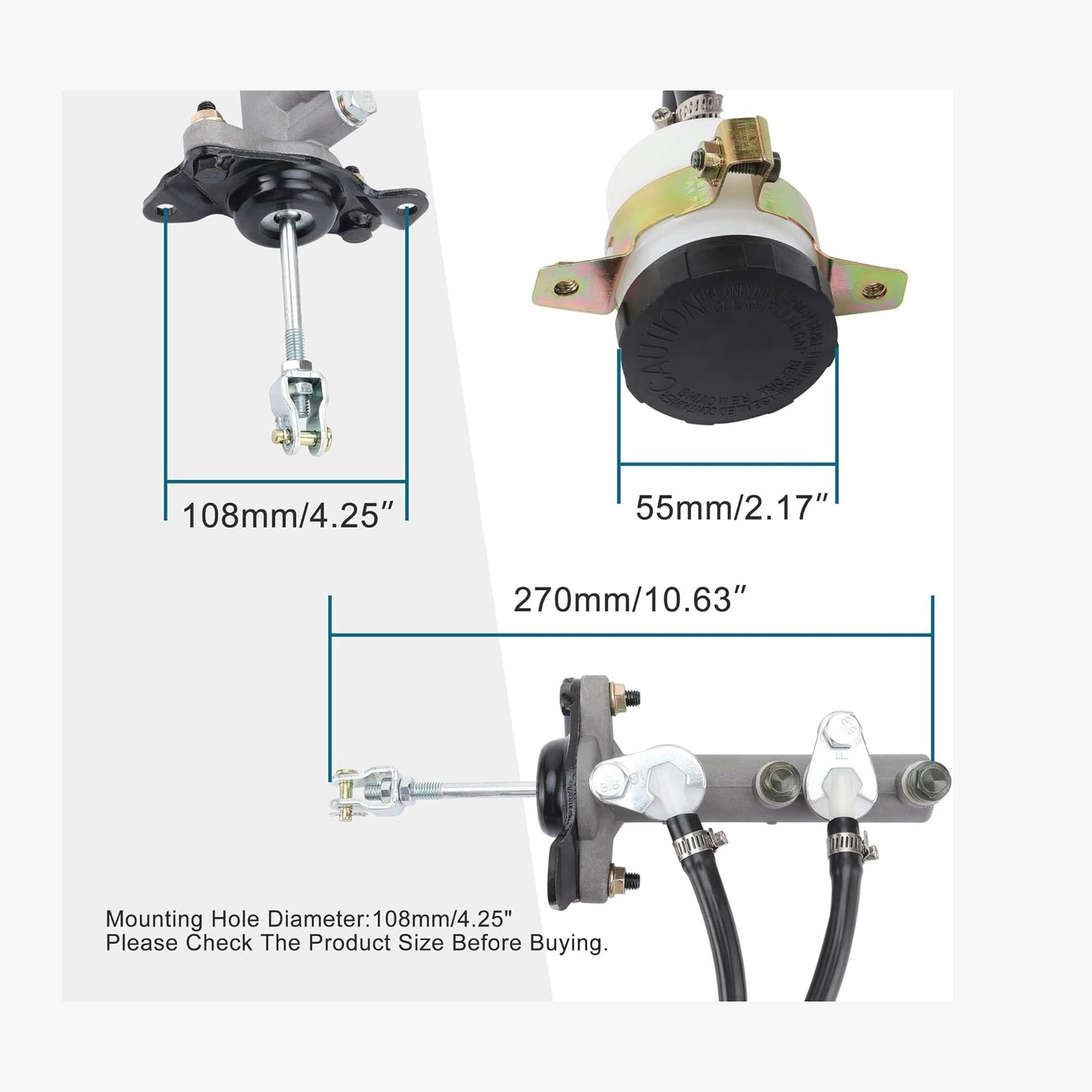 Brake Master Cylinder Pump - Supermach/Massimo/Coleman 400 500 700 800