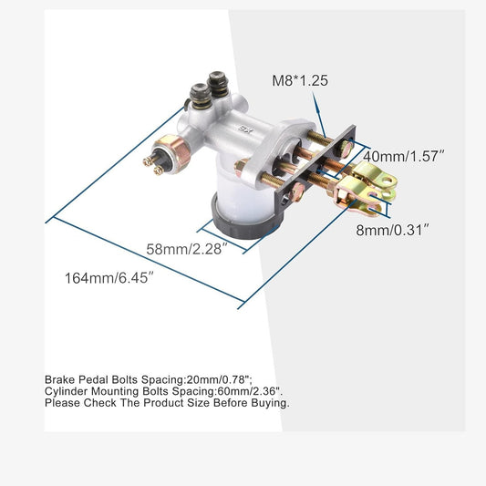 GOOFIT Hydraulic Brake Master Cylinder Replacement for 90cc 110cc 125cc 150cc 200cc 250cc Go Kart Buggy Sunl BMS Roketa Kazuma