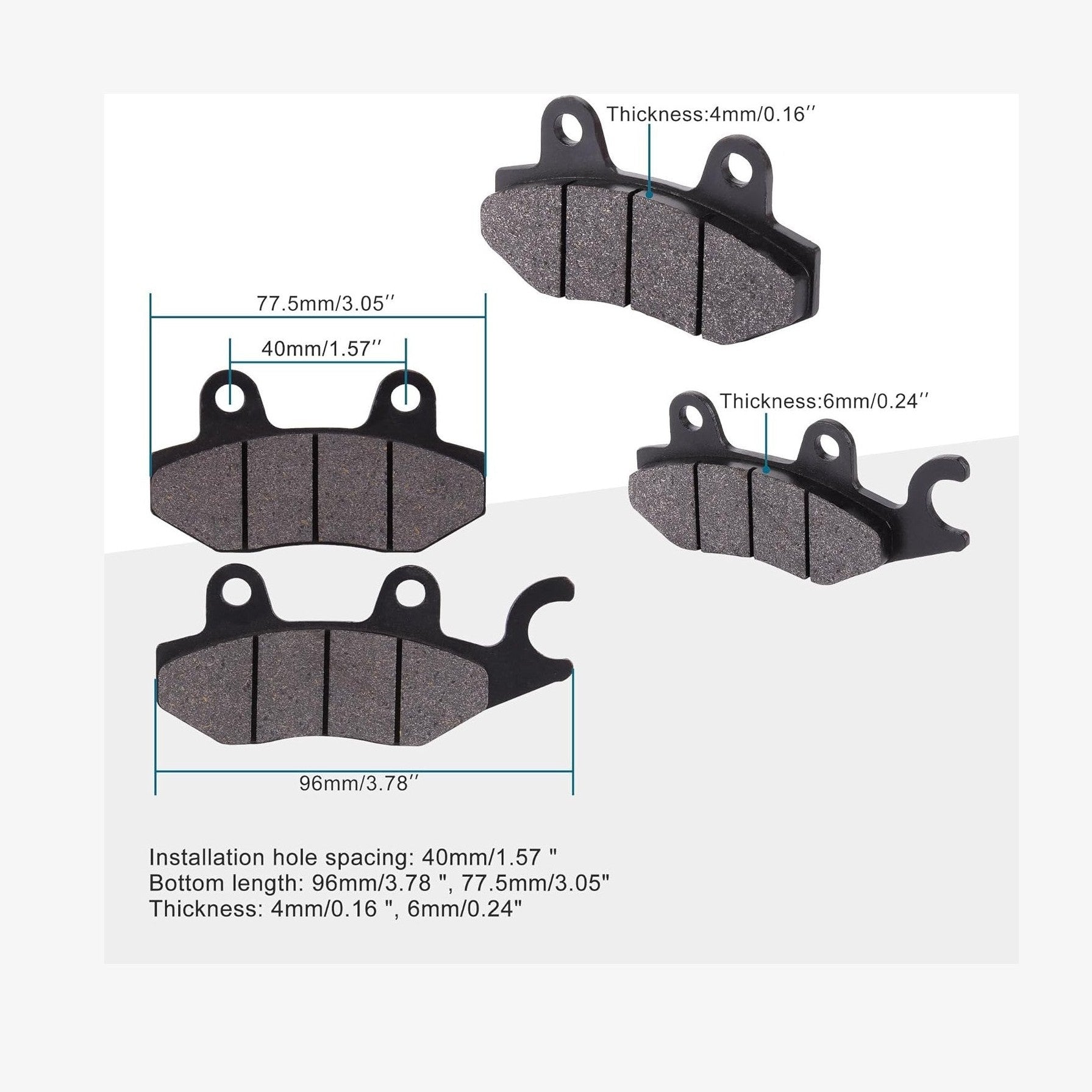 GOOFIT Disc Brake Pad Replacement for 50cc 70cc 90cc 110cc 125cc 150cc 200cc 250cc ATV Dirt Bike Bicycle Scooter