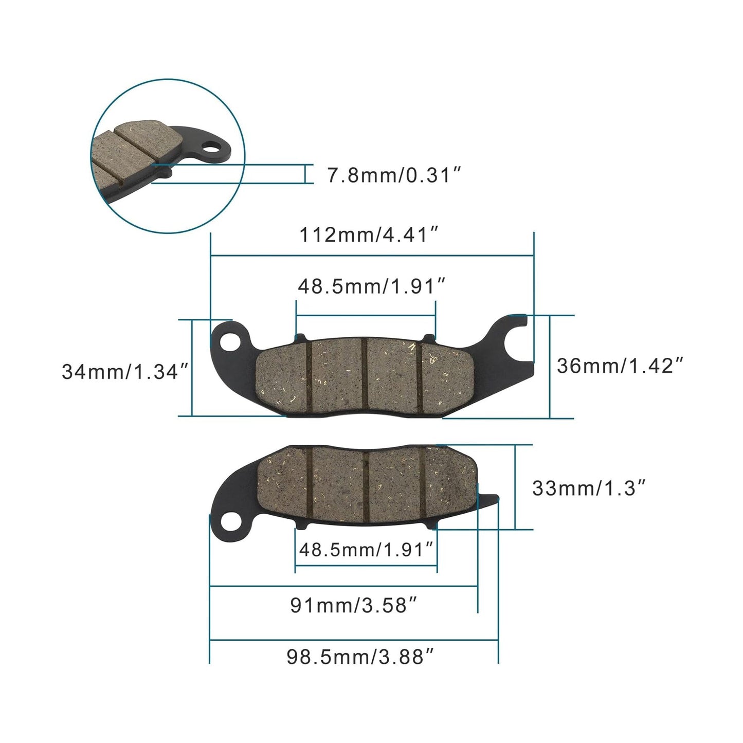 GOOFIT Motorcycle Brake Pads Replacement for M111 Prince Kirin