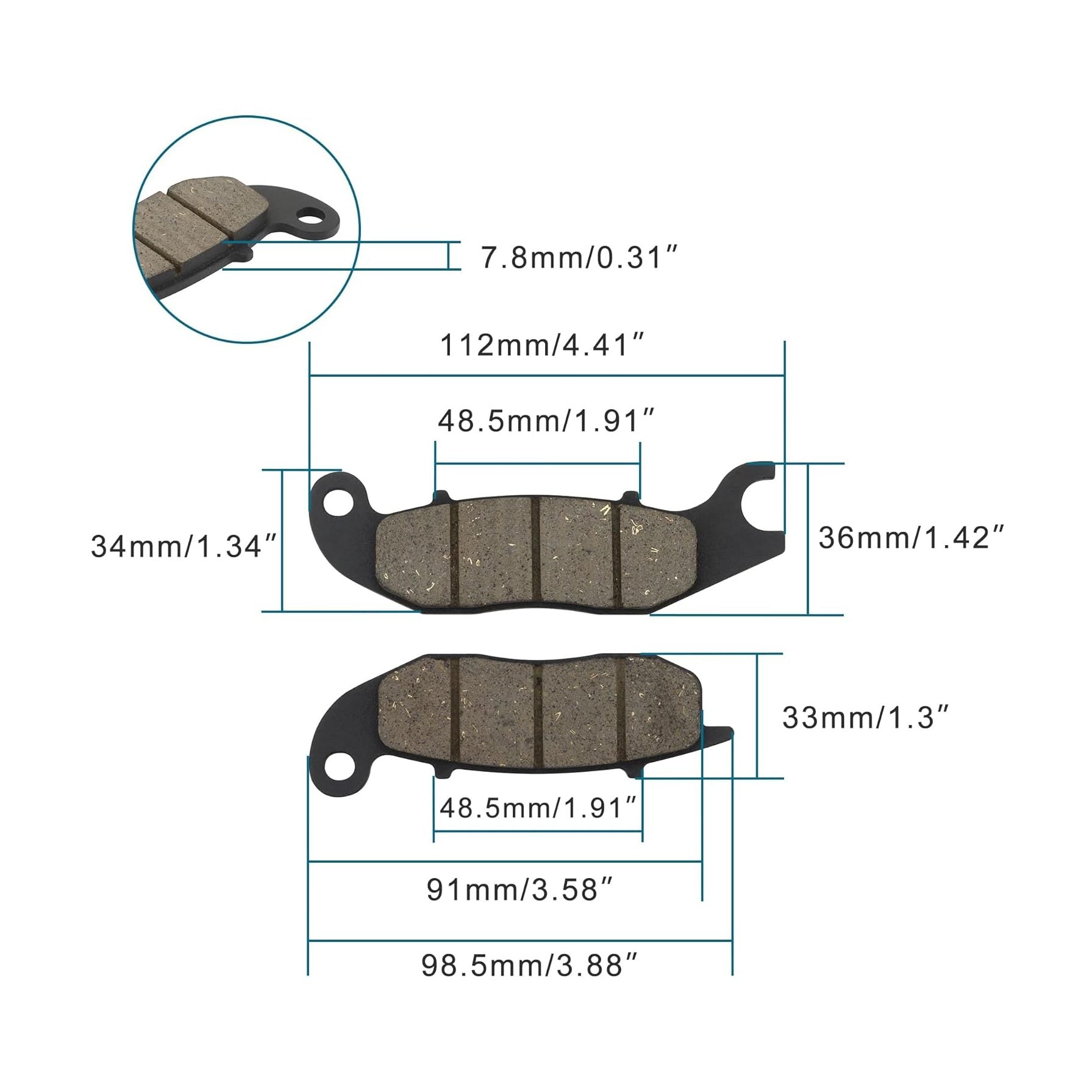 GOOFIT Motorcycle Brake Pads Replacement for M111 Prince Kirin