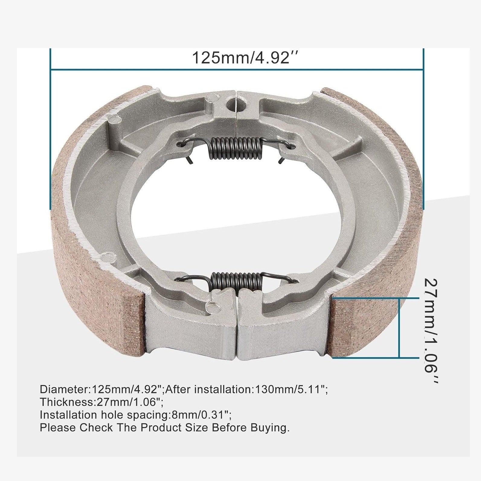 GOOFIT Brake Shoe Drum Replacement for Roketa Sunl Jonway Taotao 50cc 110cc 125cc 150cc 250cc ATV Scooter