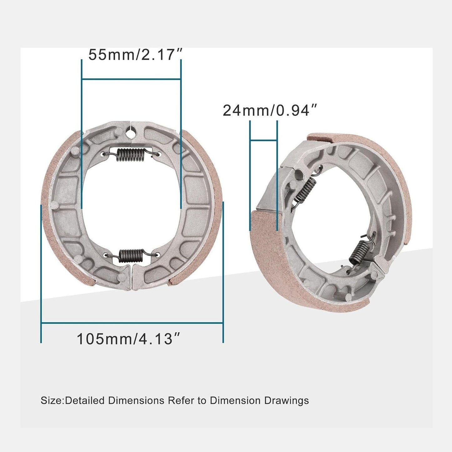GOOFIT Drum Brake Shoe Replacement for GY6 50cc 125cc 150cc Baja Motorsports Mini Bike Scooter Moped ATV