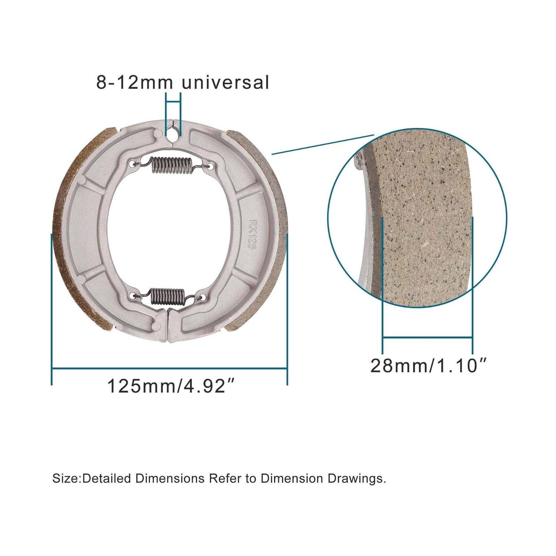 GOOFIT Rear Brake Shoe Replacement for Helix CN250 Elite CH250 Baja DN250 250cc Water Cooled ATV Go Kart Moped Scooter