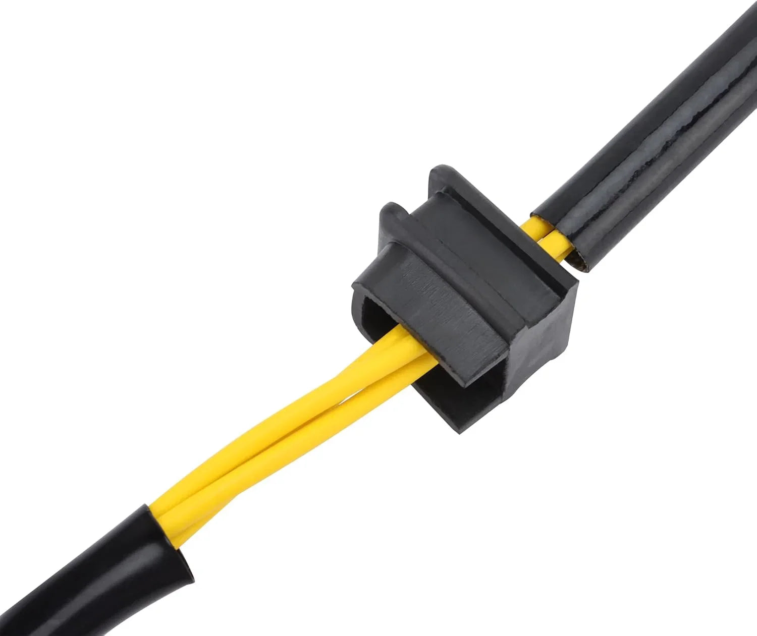 Close-up of yellow stator replacement wiring harness connector for CFMoto CF500 CF600 CF625