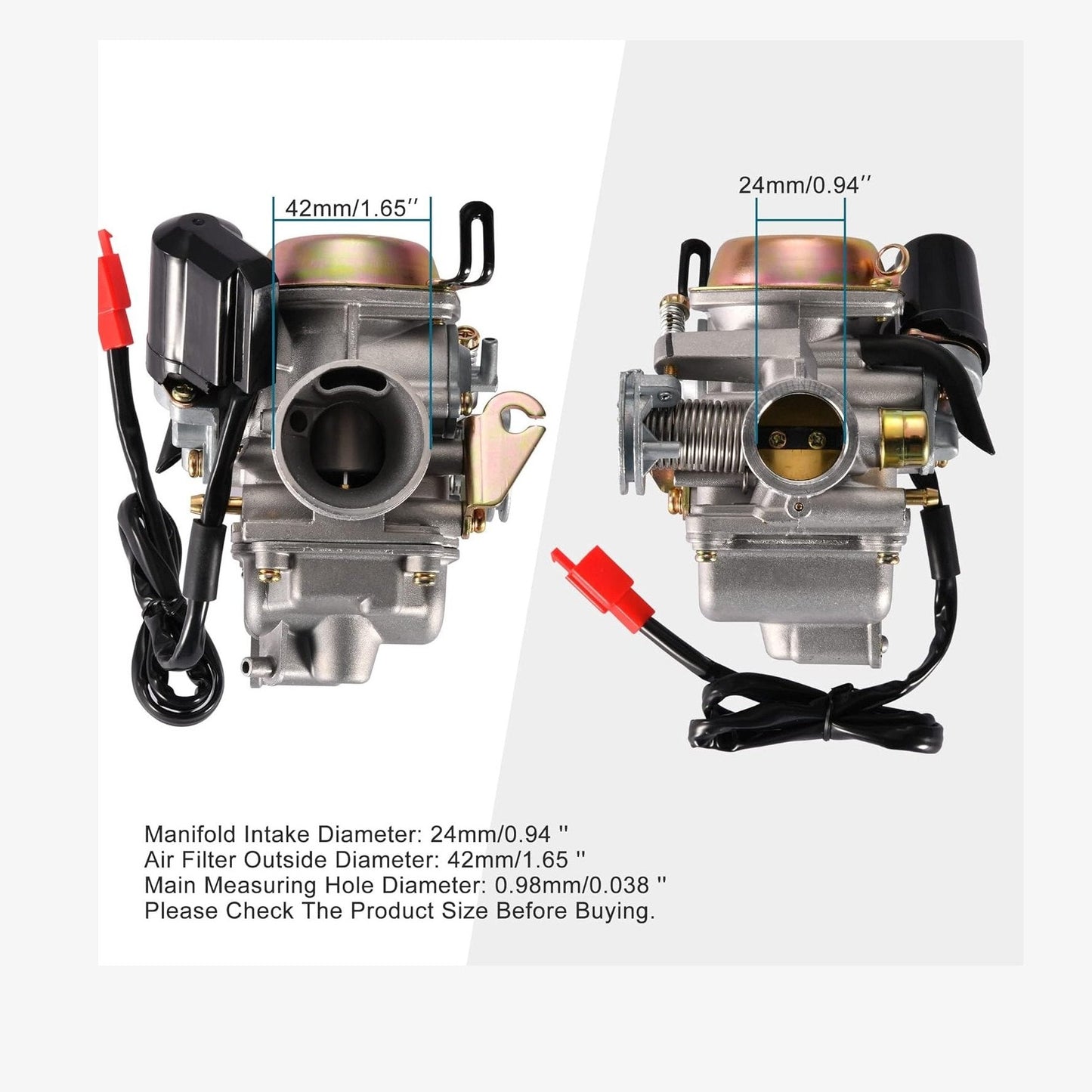 Carburetor 24mm PD24J For 4 Stroke GY6 125cc 150cc Engine