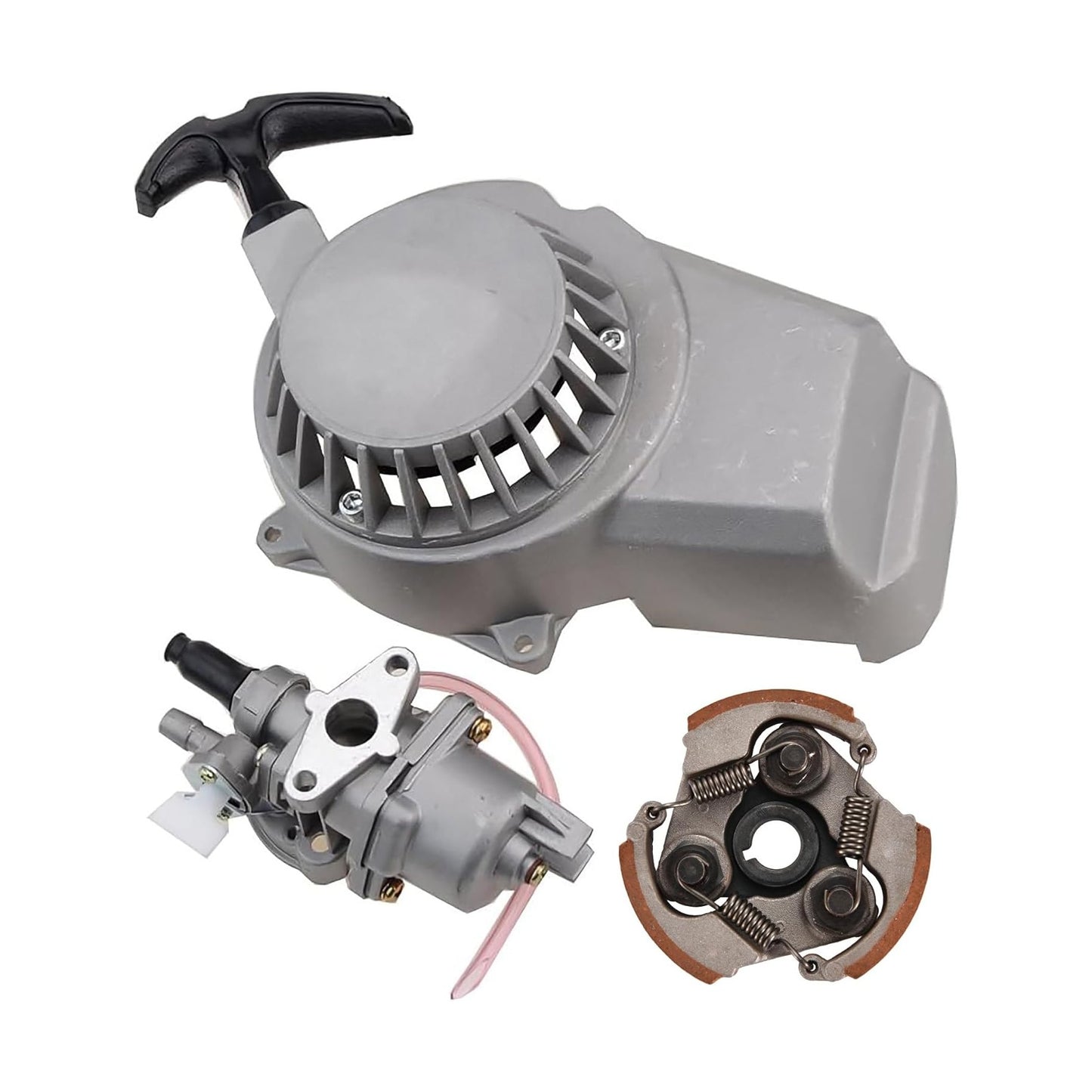 GOOFIT Carburetor 13mm with Pull Start Clutch Replacement for 2 Stroke Engine 47cc 49cc SSR SX50 Mini Dirt Bike Moto Quad Motocyle Pocket Bike ATV