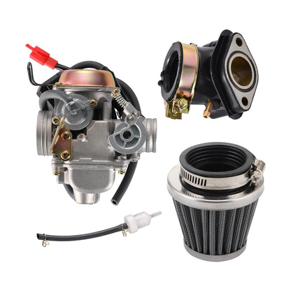 GOOFIT PD24J 24mm Carburetor with Air Filter Intake Manifold for 4-Stroke GY6 125cc 150cc ATV Go Kart Scooter 152QMI 157QMJ