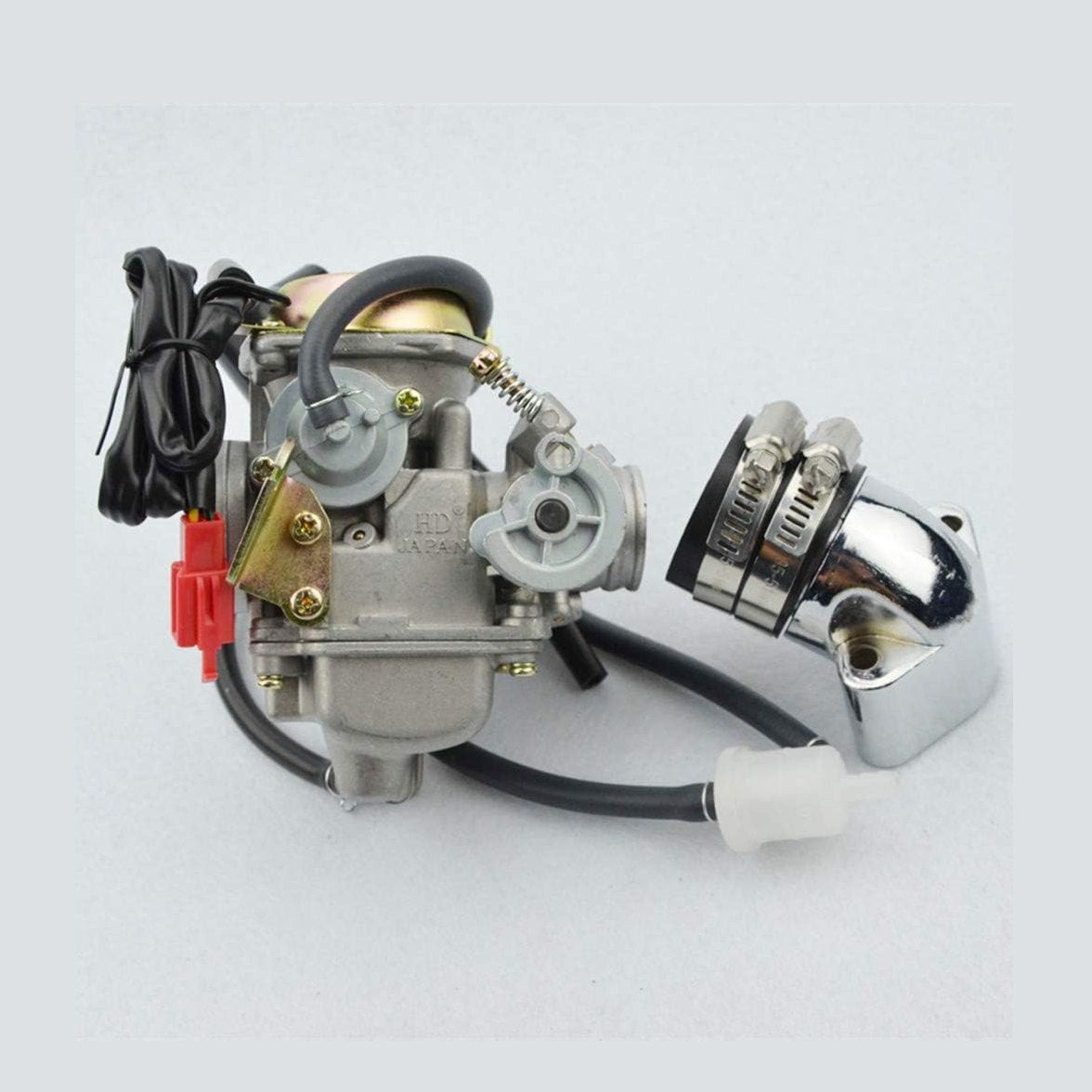 GOOFIT 4 Stroke PD24J Carburetor with Intake Manifold Pipe for GY6 125cc 150cc 152QMI 157QMJ 1P57QMJ ATV Scooter