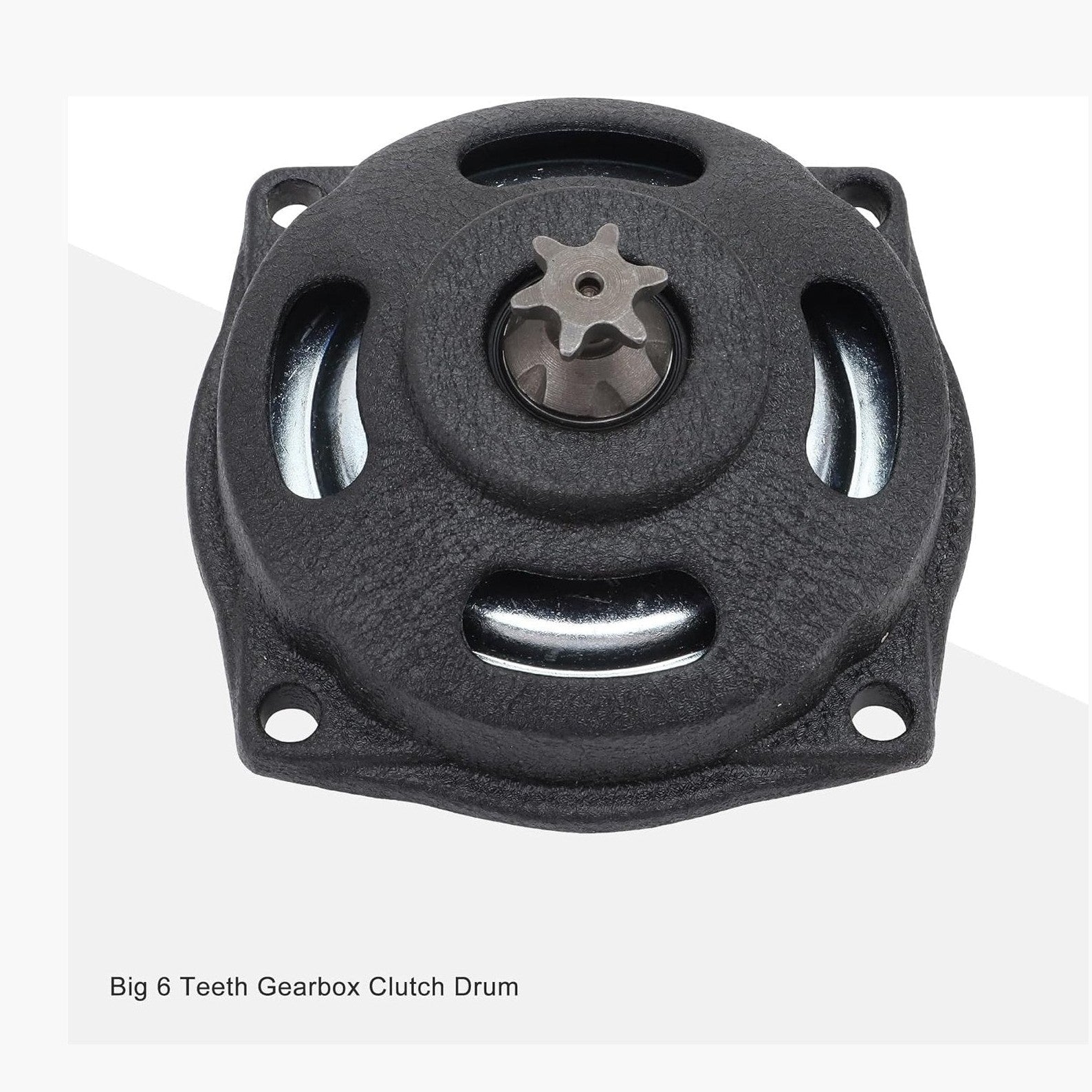 GOOFIT Small 25H 6 Tooth Drum Gear Box Drum Clutch Pad kit with Groove for 2 Stroke 47cc 49cc Engine Mini Dirt Kids Pocket Bike Dirt Bike ATV