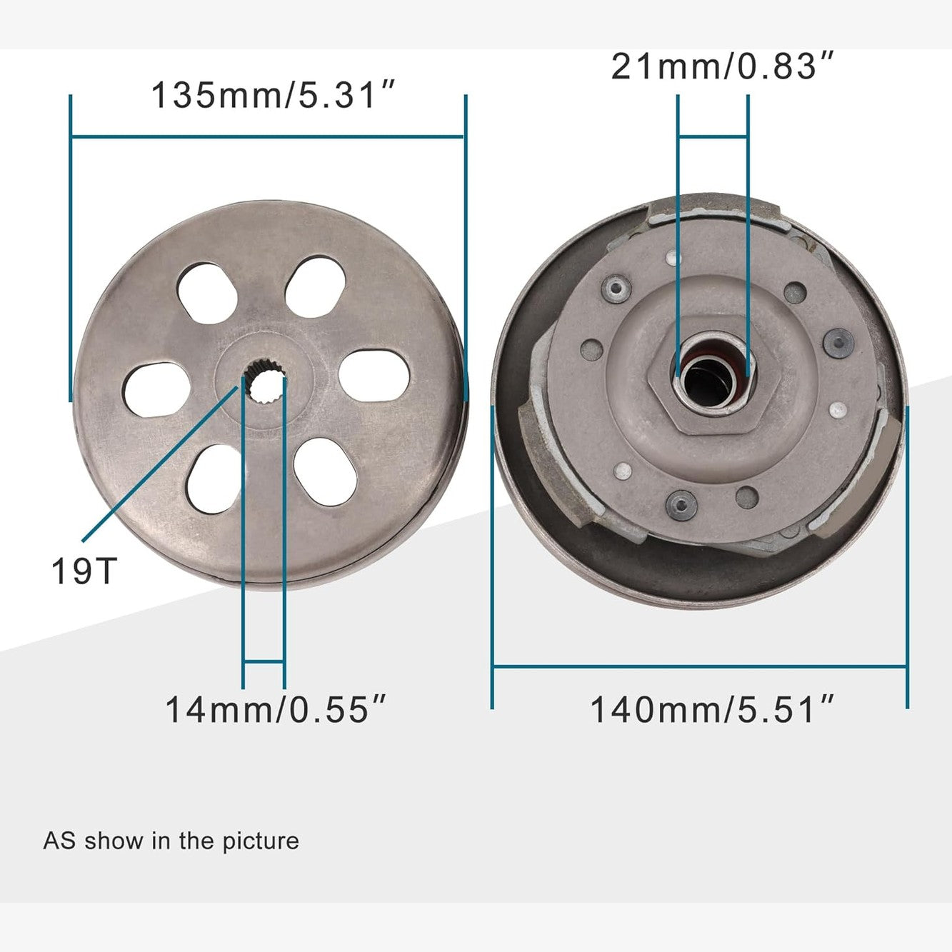 Clutch Assembly For 4 Stroke GY6 125cc 150cc 152QMI 157QMJ Engine
