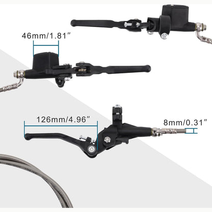 GOOFIT Black 1200mm Hydraulic Clutch Lever Master Cylinder Fluid Reservoir Lever Replacement for 125cc - 250cc Vertical Engine Off Road Motorcycle Pit Dirt Bike Motocross ATV Quad
