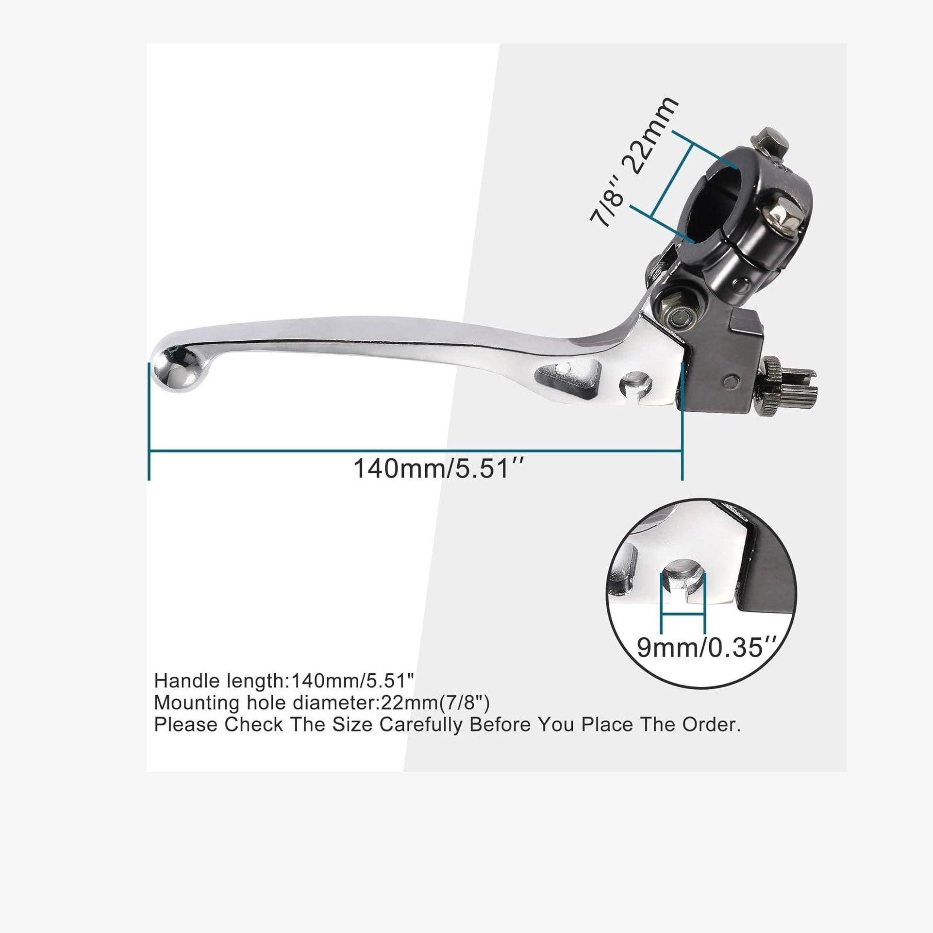 GOOFIT Universal 7/8'' Handlebar Left Clutch Lever Replacement for 50cc 70cc 90cc 110 cc 125cc SSR Apollo Chinese Dirt Bikes Pit Bike Silver