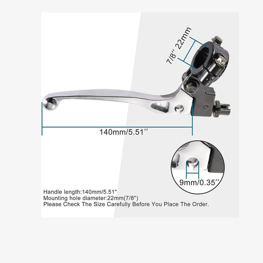 GOOFIT Universal 7/8'' Handlebar Left Clutch Lever Replacement for 50cc 70cc 90cc 110 cc 125cc SSR Apollo Chinese Dirt Bikes Pit Bike Silver