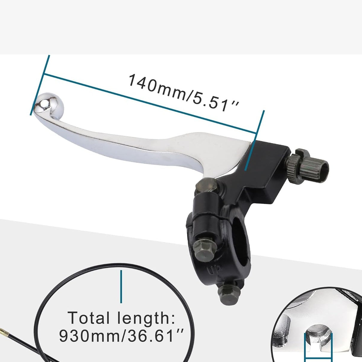 GOOFIT Universal 7/8" Handlebar Left Clutch Lever with Clutch Cable Replacement for CRF XR SSR 50cc 70cc 90cc 110cc 125cc Engine Chinese Dirt Bikes Pit Bike