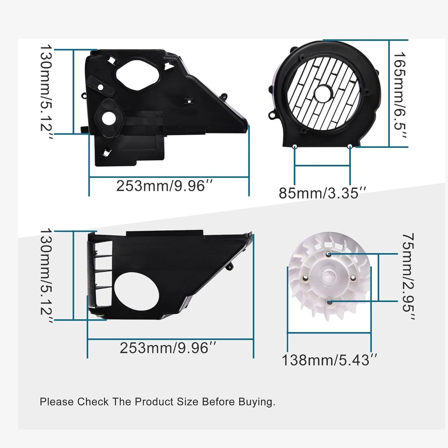 GOOFIT Air Director Cooling Fan Cover Assembly for GY6 125cc 150cc ATV Quad 4 Wheeler Go Kart Moped Scooter