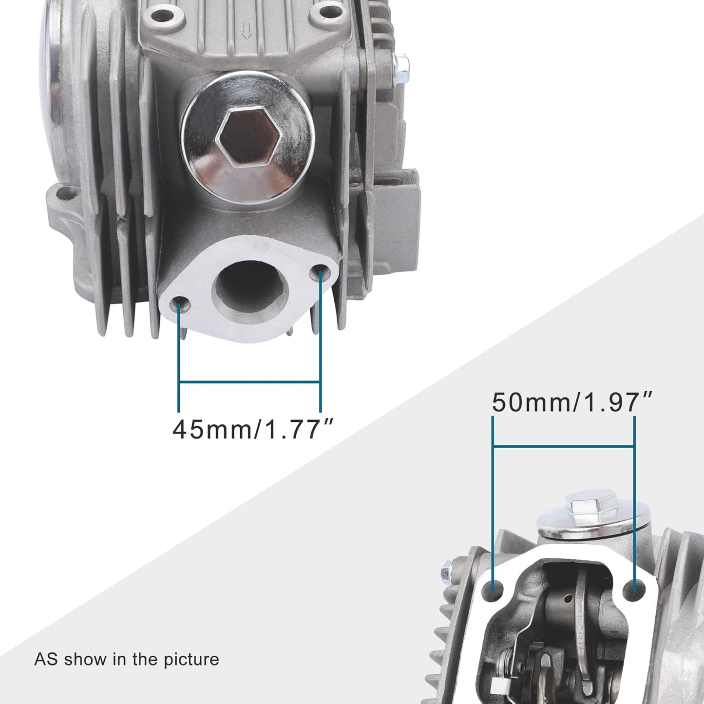 Cylinder Head 52.4mm For 4 Stroke 110cc ATV Go Kart Scooter