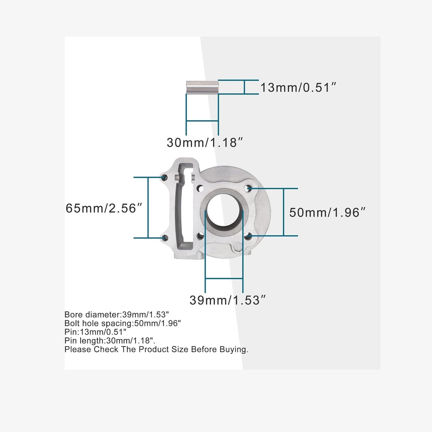 GOOFIT Cylinder Kit for 4 Stroke GY6 49cc 50cc ATV Scooter 39mm Bore