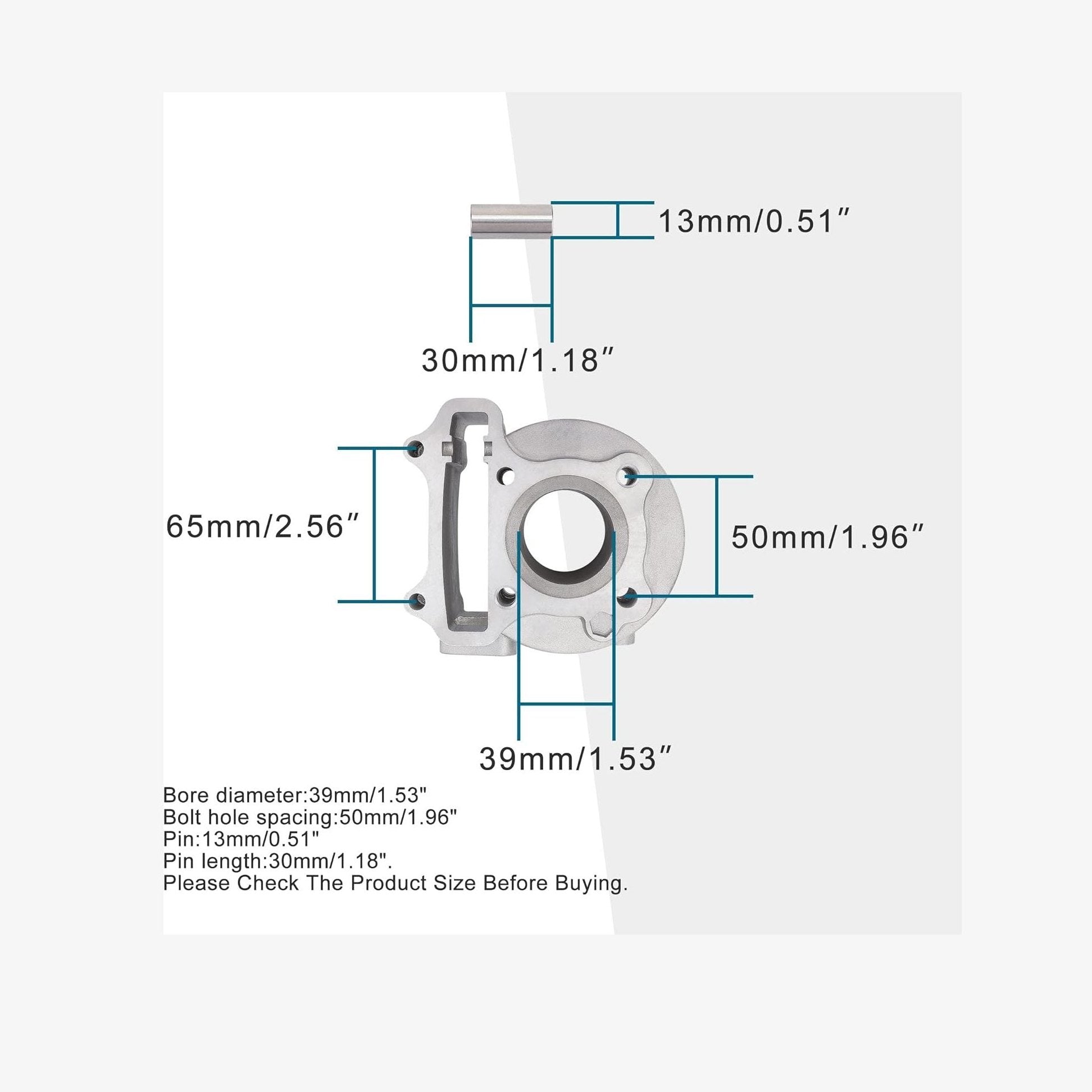 GOOFIT Cylinder Kit for 4 Stroke GY6 49cc 50cc ATV Scooter 39mm Bore