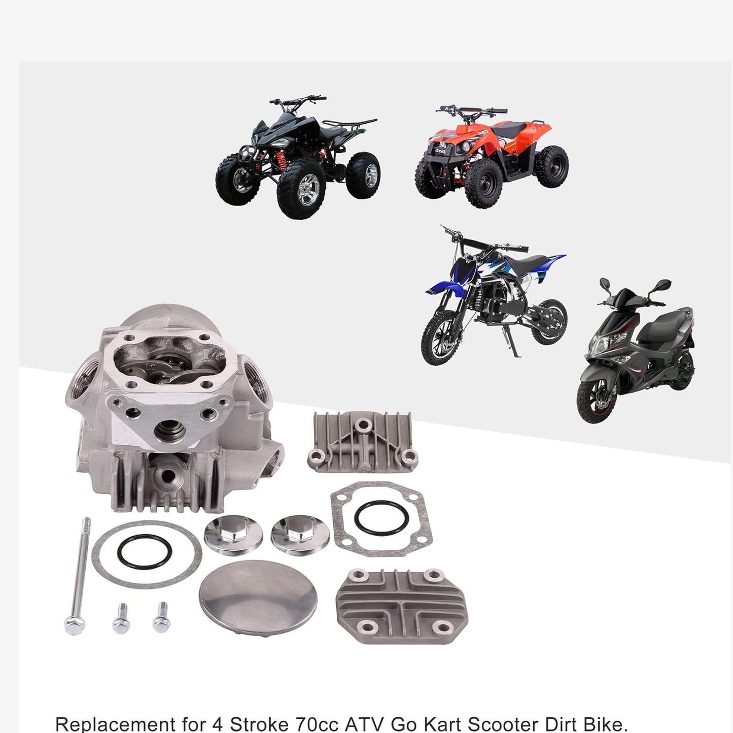 Cylinder Kit 47mm For 4 Stroke 70cc ATV Go Kart Scooter Dirt Bike