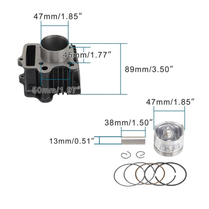 Cylinder Kit 47mm For 70cc ATC70 CRF70 CT70 TRX70 XR70 139QMB Engine