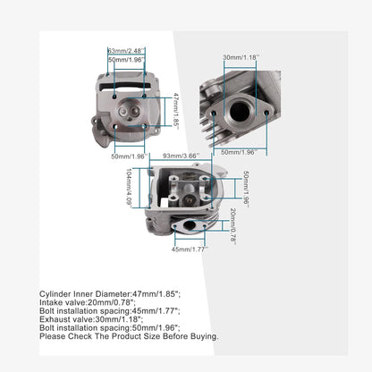 Cylinder Kit 47mm For GY6 80cc ATV Go Kart Scooter