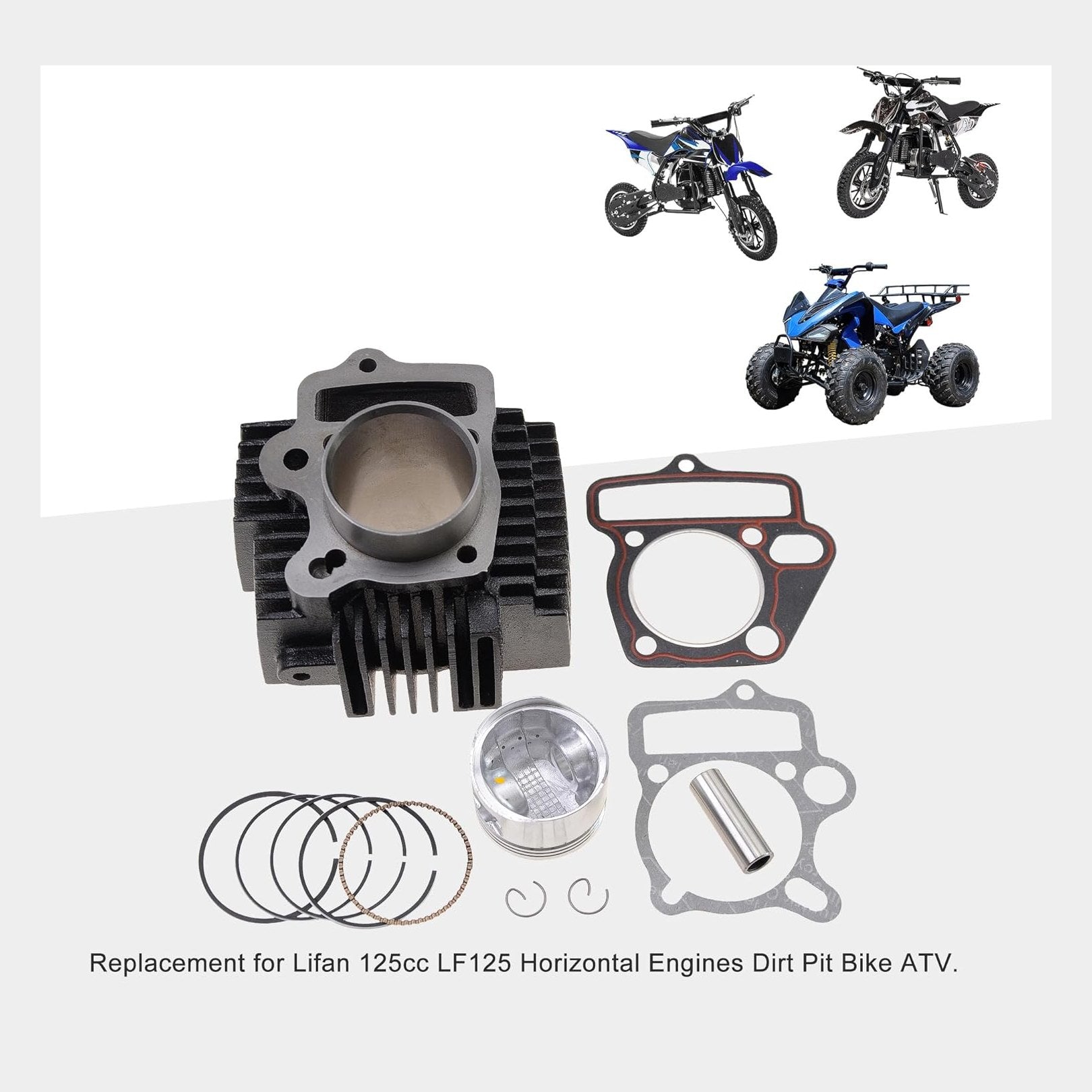 Cylinder Kits 52.4mm For Lifan 125cc LF125 Horizontal Engines
