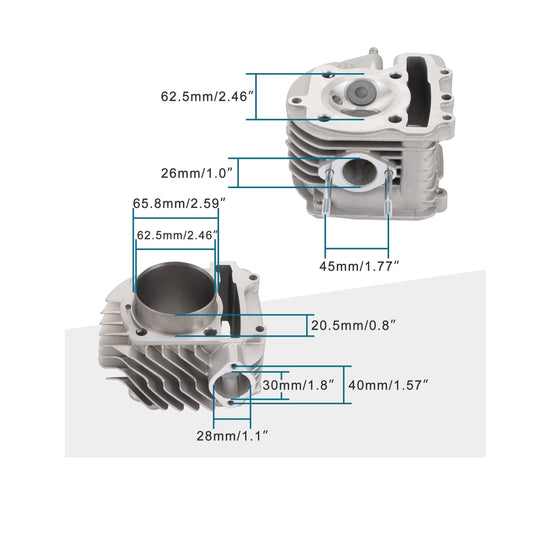 Cylinder Kits 62.5mm For GY6 180cc 200cc 250cc Engines