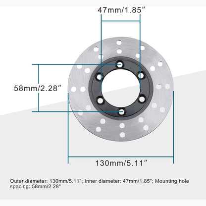 GOOFIT 130mm Disc Brake Plate Replacement for 110cc 125cc 150cc 200cc 250cc ATV