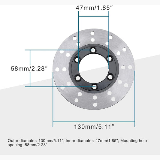 GOOFIT 130mm Disc Brake Plate Replacement for 110cc 125cc 150cc 200cc 250cc ATV