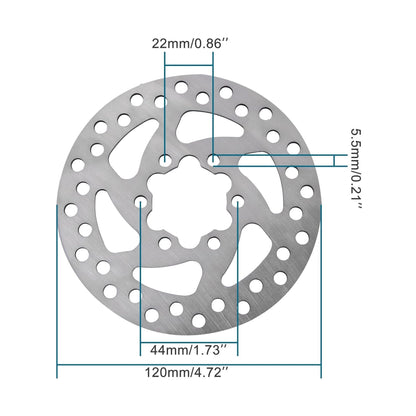 GOOFIT Bicycle motorcycle Disc 120mm Disc Rotor Brake Rotors 6-Bolt mounting For EBikes, Mountain Bike And Sports Bike