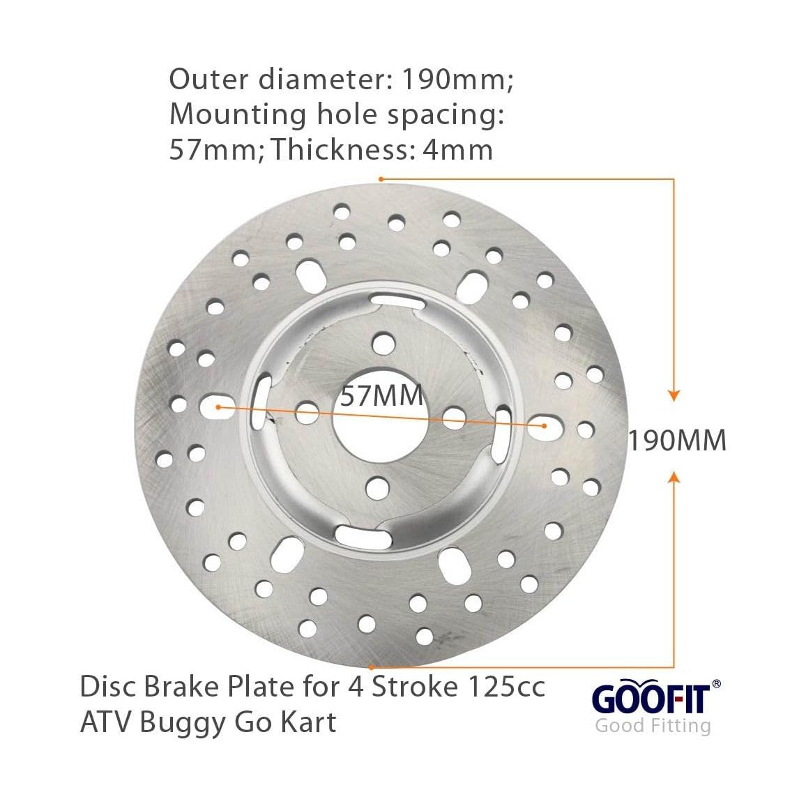 GOOFIT Disc Brake Plate for 4 Stroke 125cc ATV Buggy Go Kart