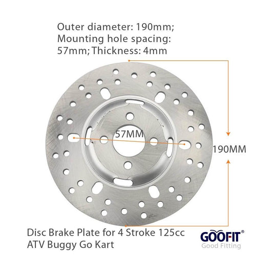 GOOFIT Disc Brake Plate for 4 Stroke 125cc ATV Buggy Go Kart
