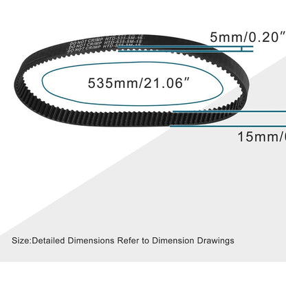 GOOFIT 8 Inch Electric Vehicle Drive Belt HTD535-5M-15 Timing Belt for E-Scooter Electric Bike Scooter Accessories