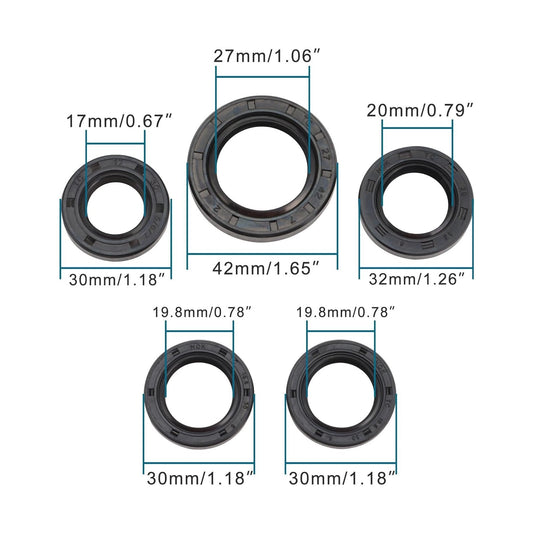 GOOFIT Complete Engine Oil Seal Kit for GY6 49cc 50cc 139qmb Scooter Moped ATV