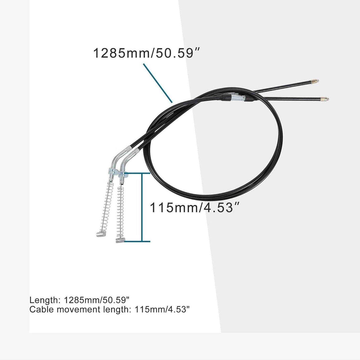 GOOFIT 50.5 Inch Front Drum Brake Cable Set for 200cc 250cc Breeze YFA1 Moto-4 YMF80 Water-Cooled ATV 2 pcs/Set