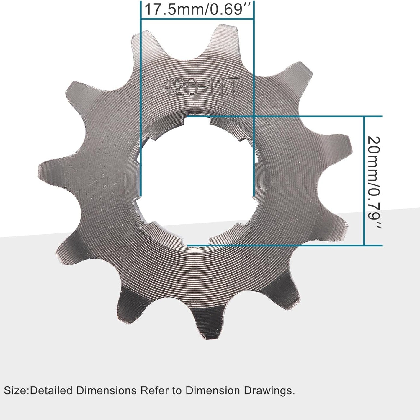 GOOFIT 420-11T 20mm Motorcycle Front Engine Sprocket Replacement for 50cc 70cc 90cc 110cc 125cc Dirt Pit Bike Mini Bike ATV
