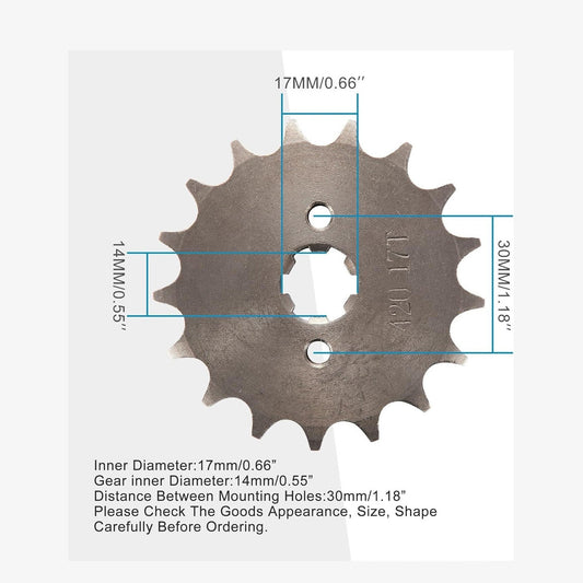 GOOFIT 17mm Sprocket Replacement for 50cc 70cc 90cc 110cc Motorcycle Dirt Bike ATV Quad 420-17T