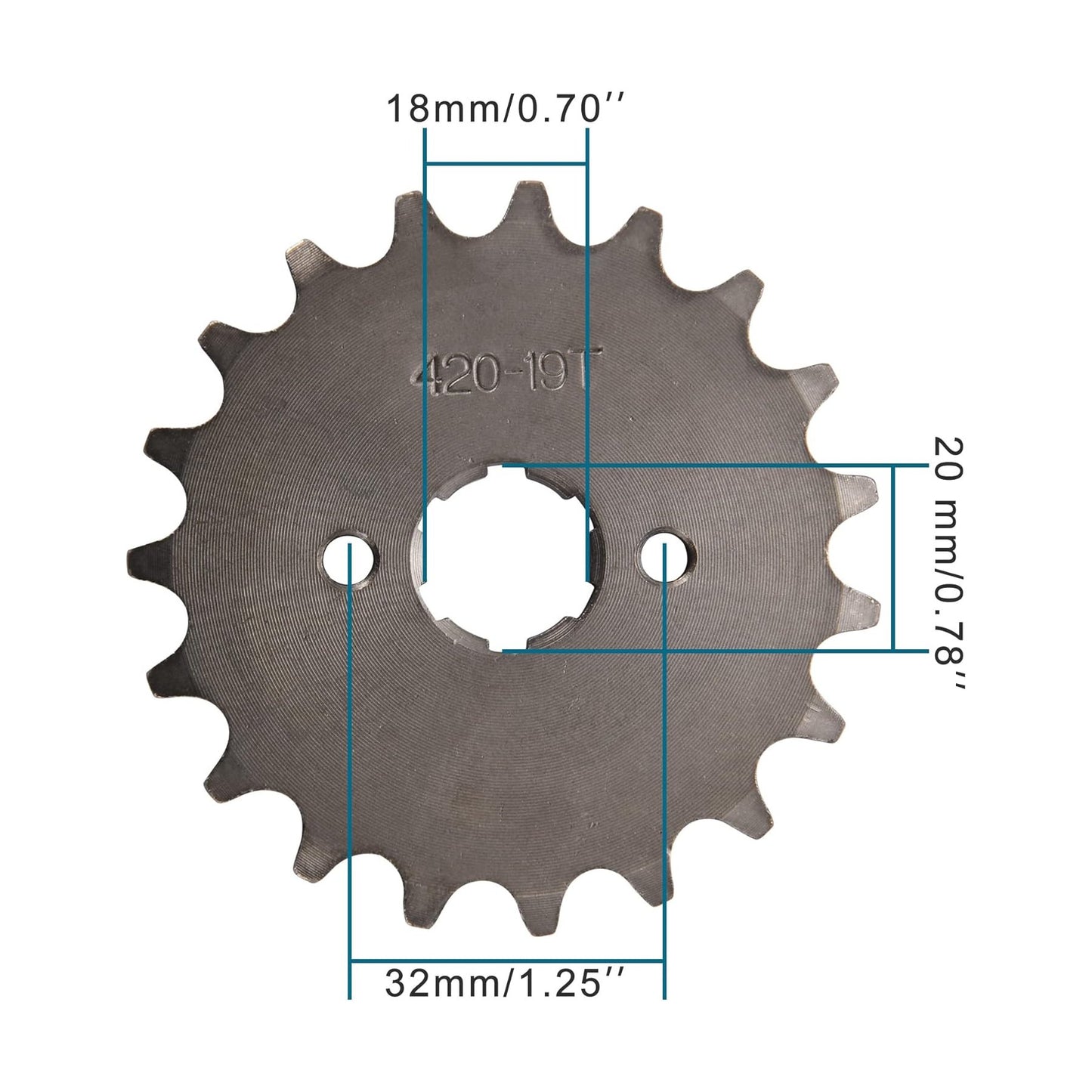 GOOFIT 20mm Sprocket Front with Holder and Bolts for 50cc 125cc Motorcycle ATV Go Kart Dirt Bike 420-19T