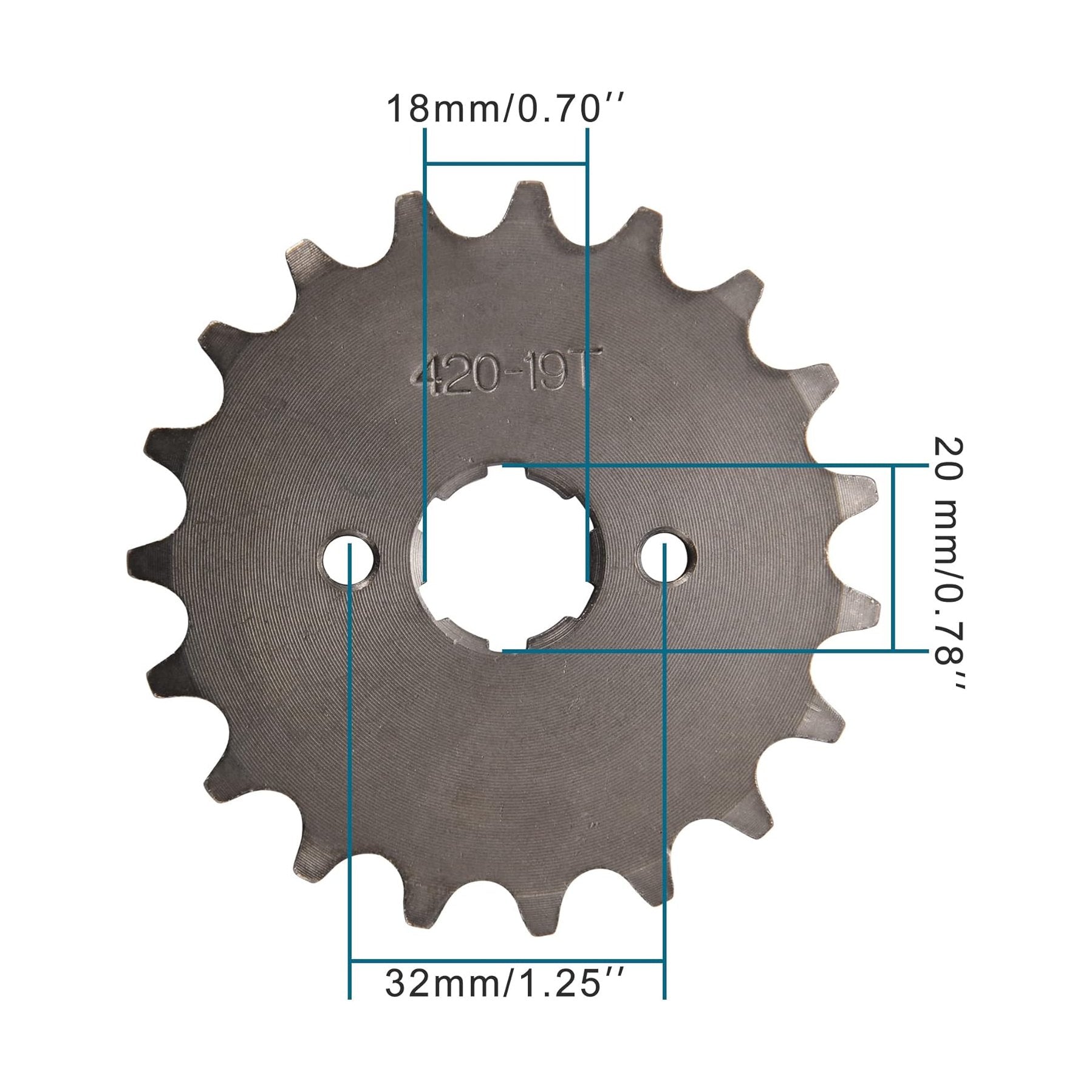 GOOFIT 20mm Sprocket Front with Holder and Bolts for 50cc 125cc Motorcycle ATV Go Kart Dirt Bike 420-19T